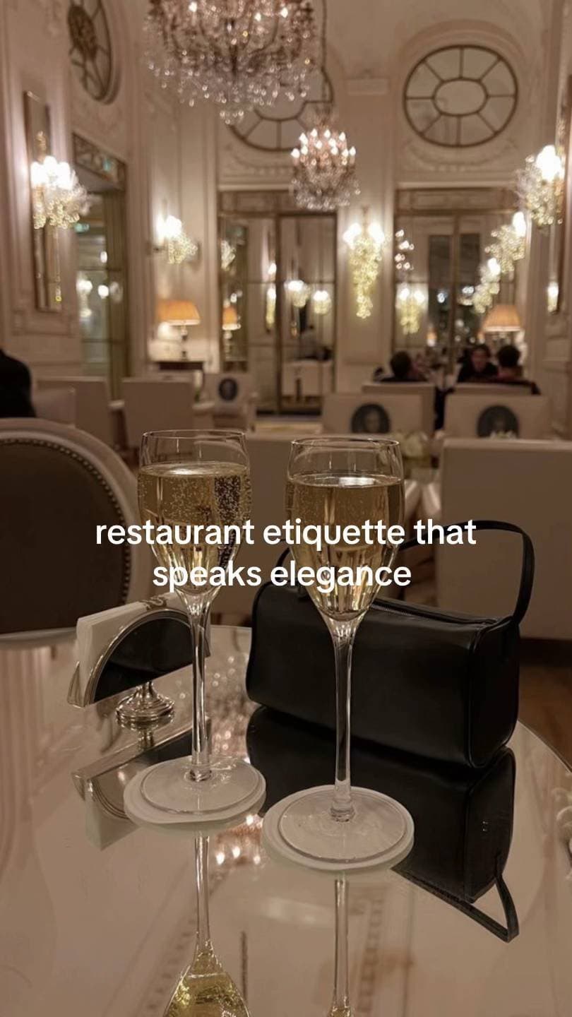 restaurant etiquette that
speaks elegance