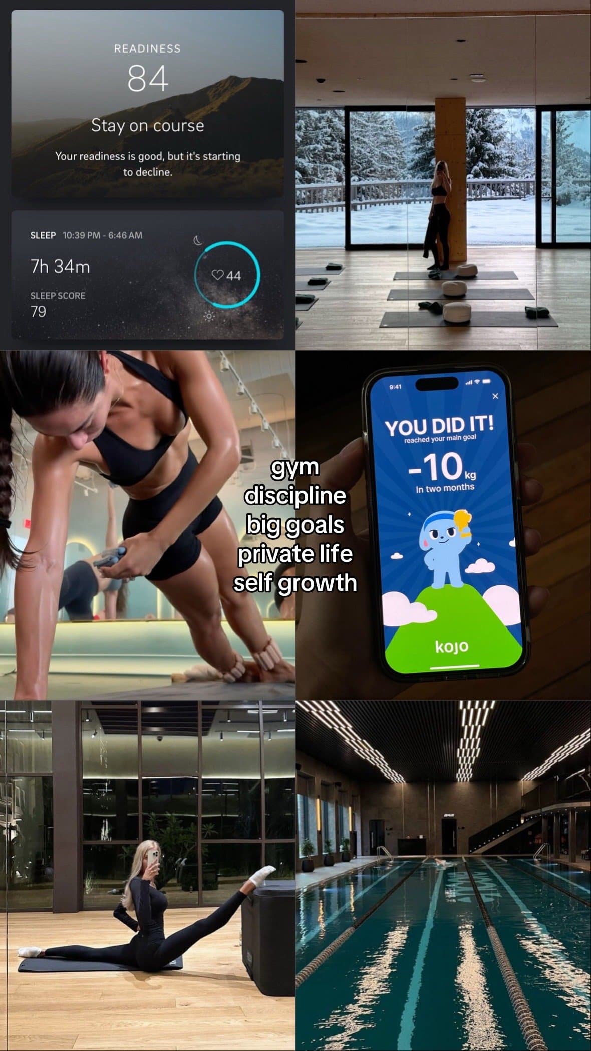 gym
discipline
big goals
private life
self growth