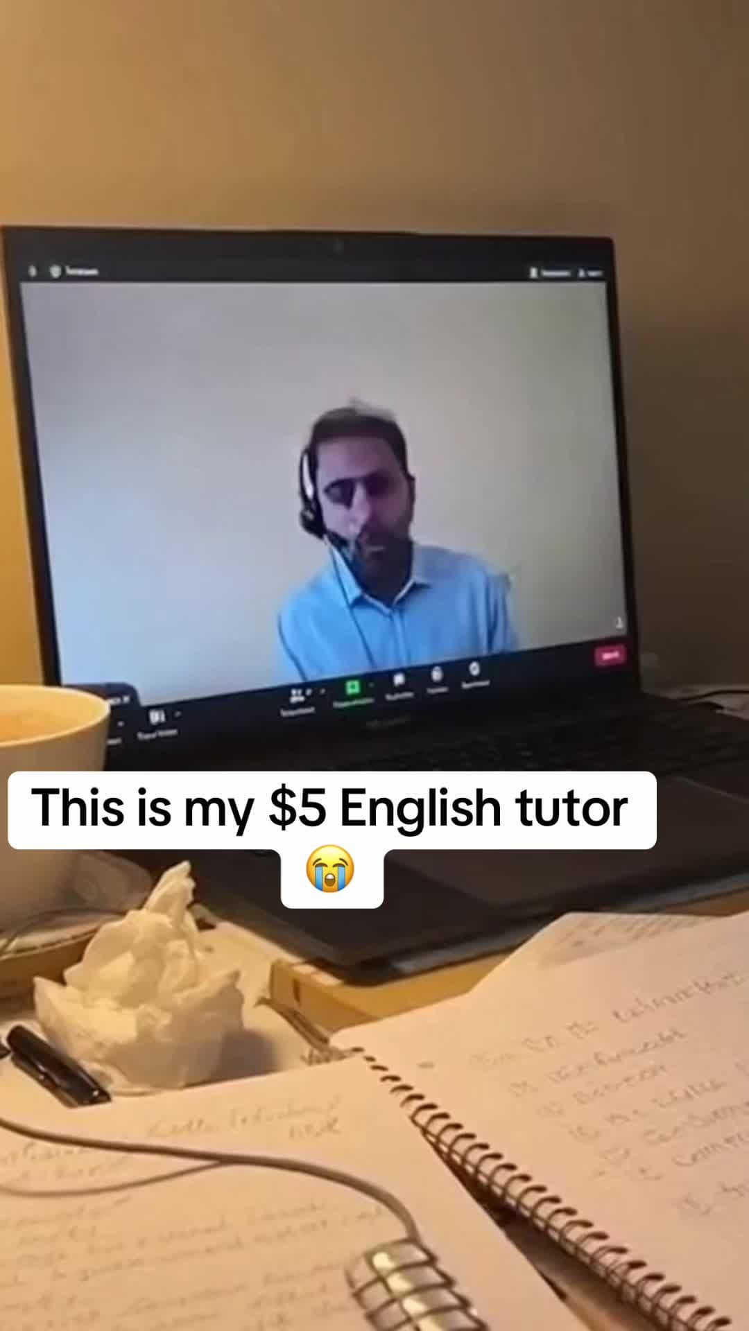 This is my $5 English tutor
😭