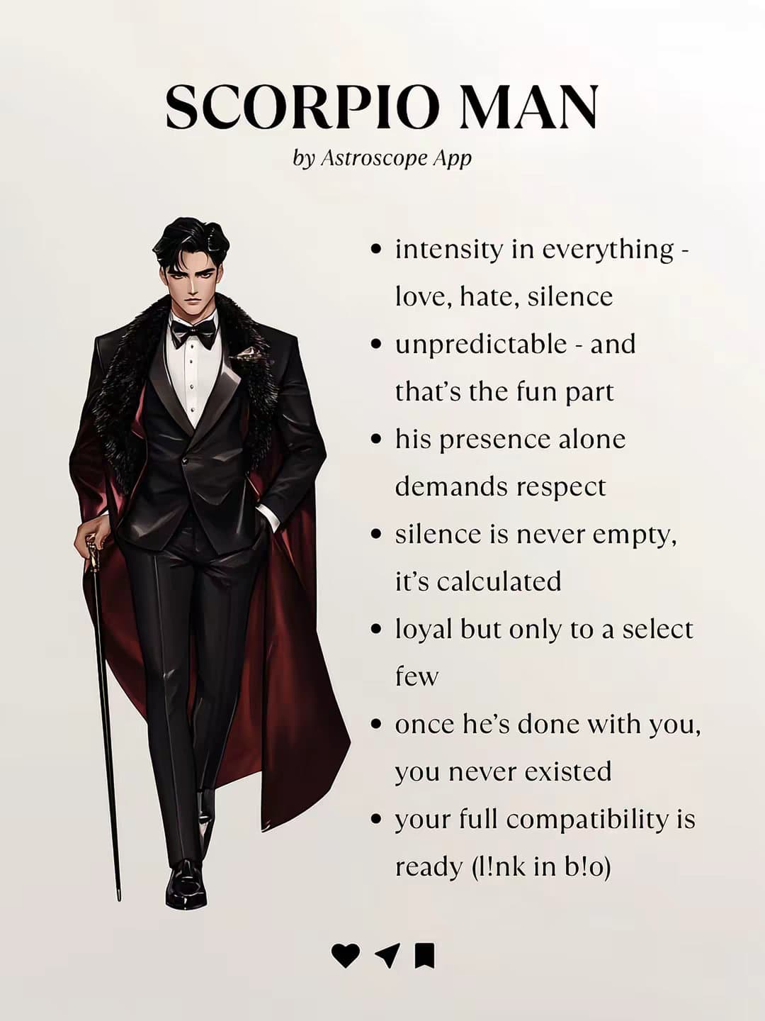 SCORPIO MAN by Astroscope App

-intensity in everything - love, hate, silence
-u…