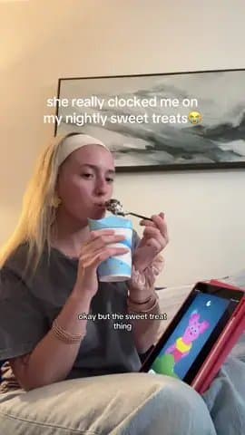 she really clocked me on
my nightly sweet treats 😭

do you think it's okay to
h…