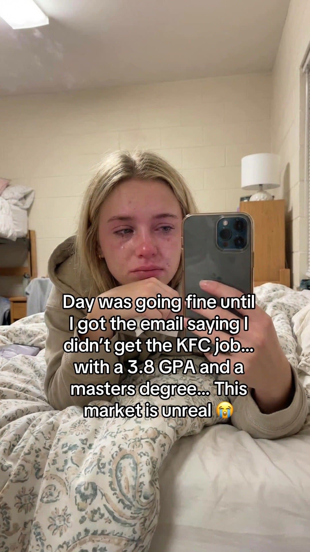 Day was going fine until
I got the email saying I
didn't get the KFC job..
with …