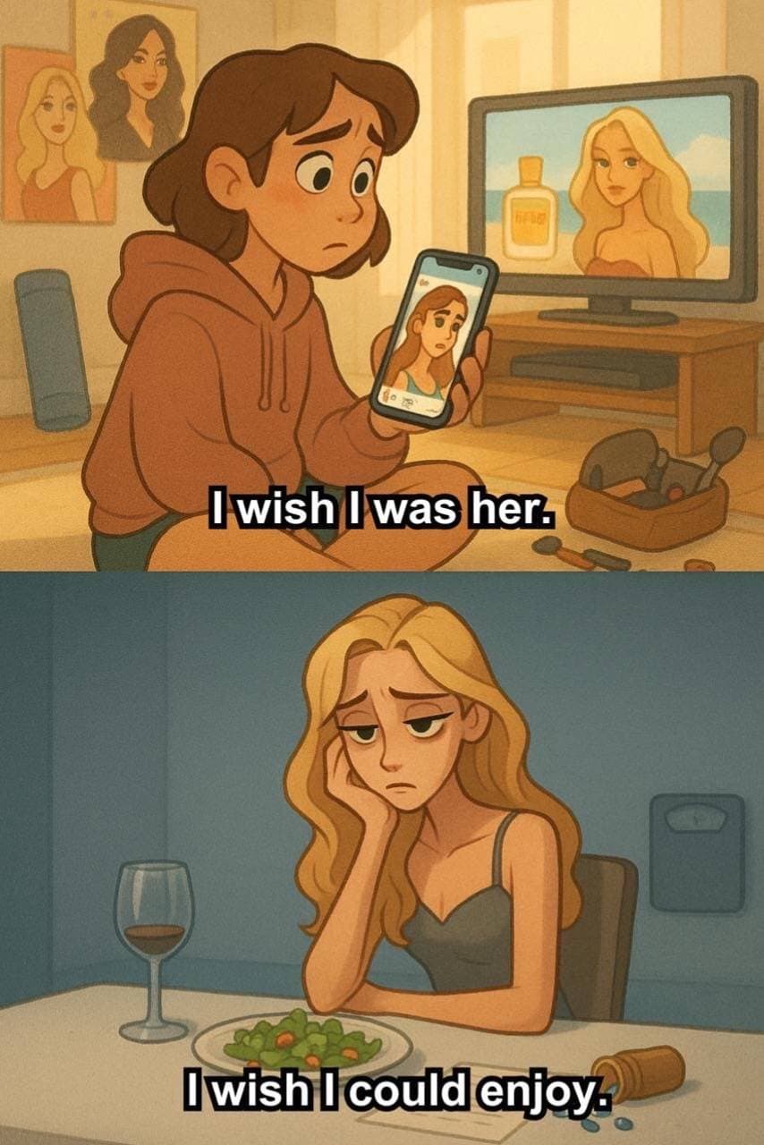 I wish I was her.
I wish I could enjoy.