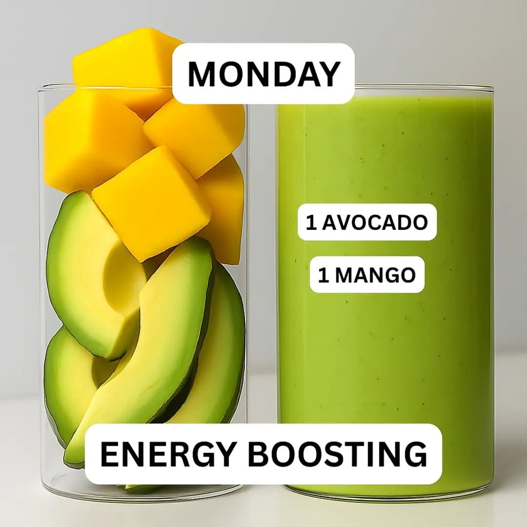 MONDAY
1 AVOCADO
1 MANGO
ENERGY BOOSTING