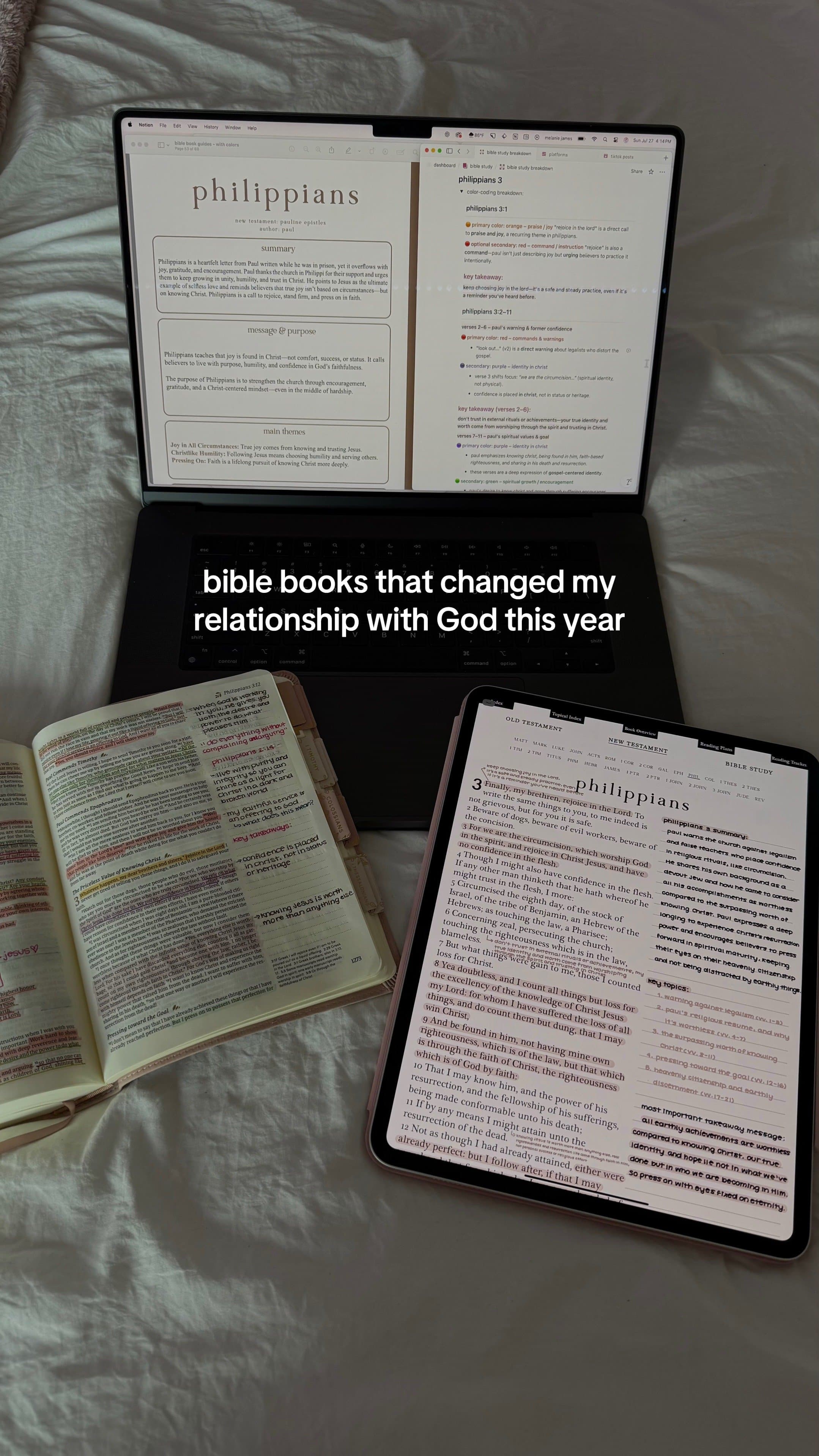Book: Philippians
​What it taught me: "joy doesn't depend on circumstances. Paul…