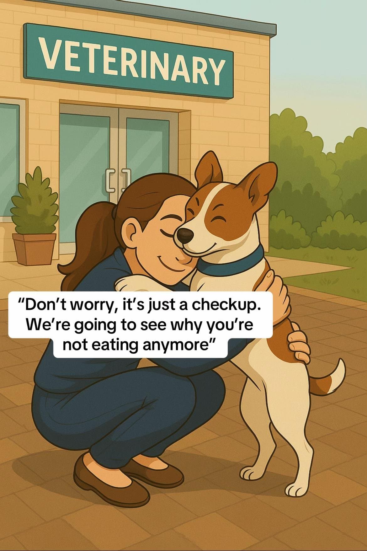 "Don't worry, it's just a checkup.
We're going to see why you're
not eating anym…