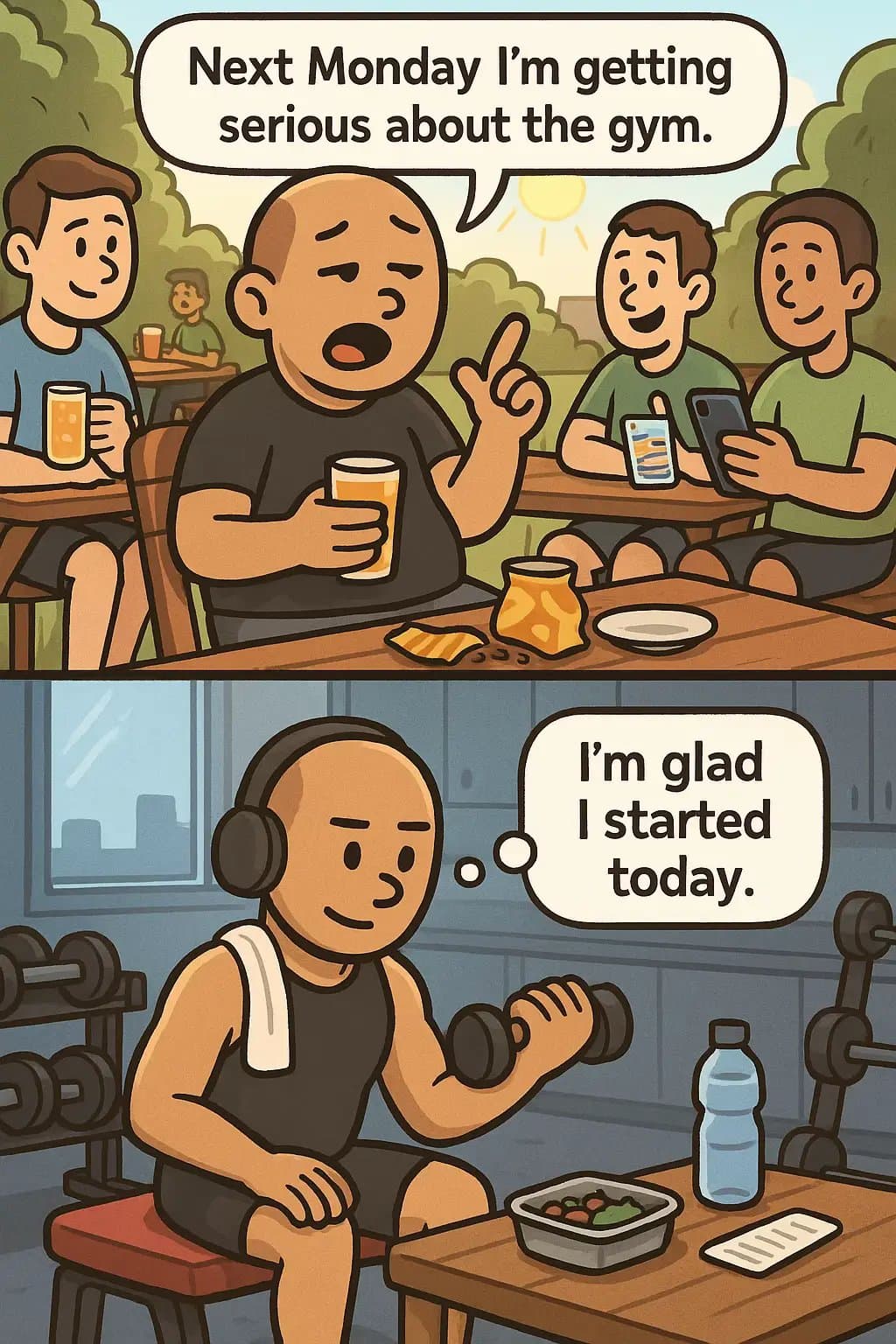 Next Monday I'm getting serious about the gym.
I'm glad I started today.