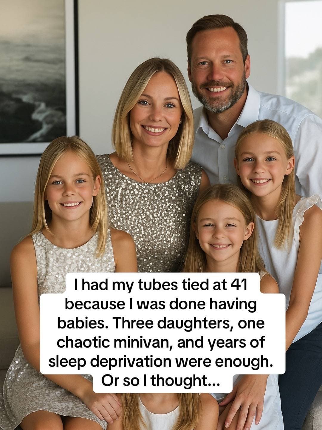 I had my tubes tied at 41
because I was done having
babies. Three daughters, one…