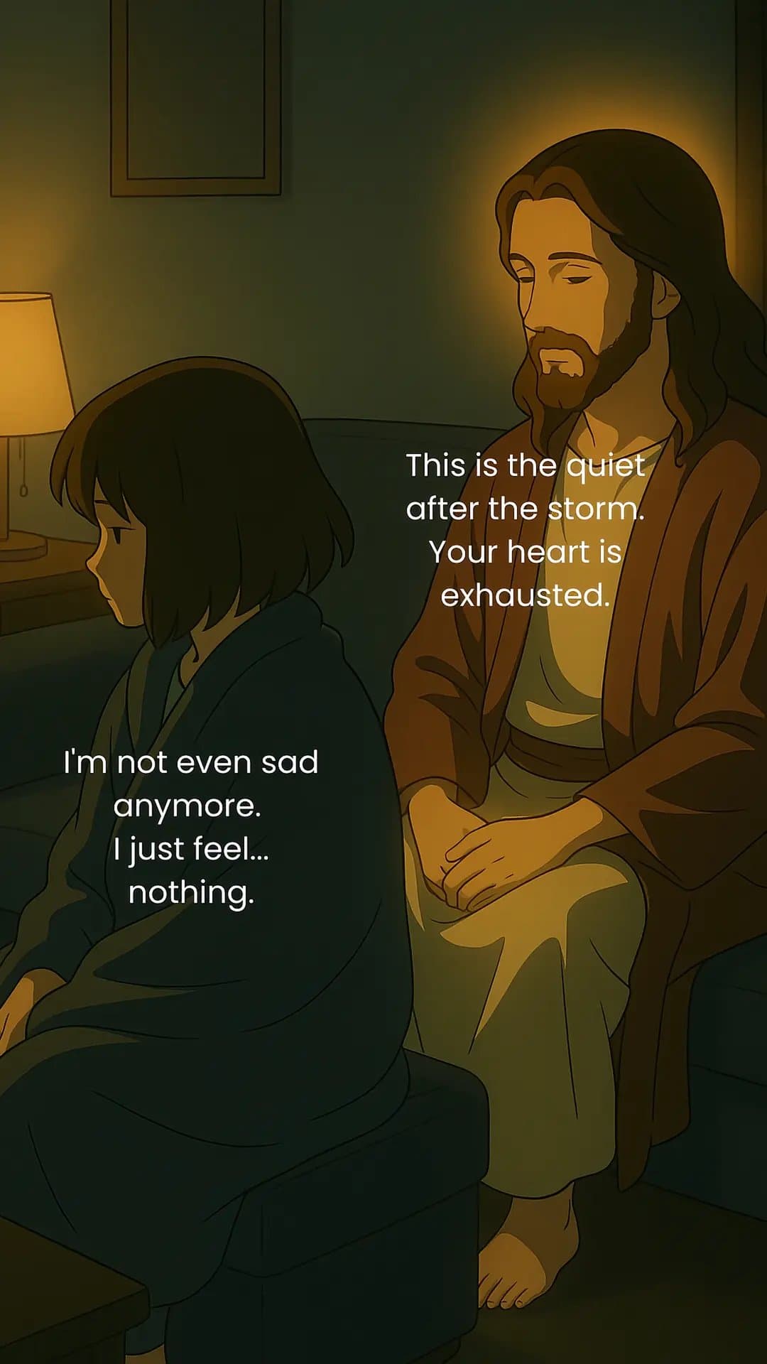 I’m not even sad
anymore.
I just feel…
nothing.

This is the quiet
after the sto…