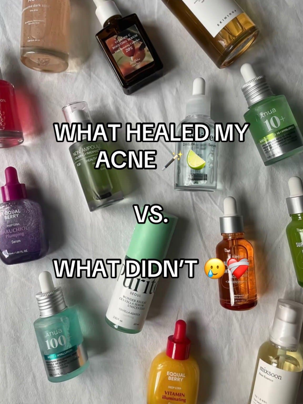 WHAT HEALED MY
ACNE 🪄
VS.
WHAT DIDN’T 😢❤️‍🩹