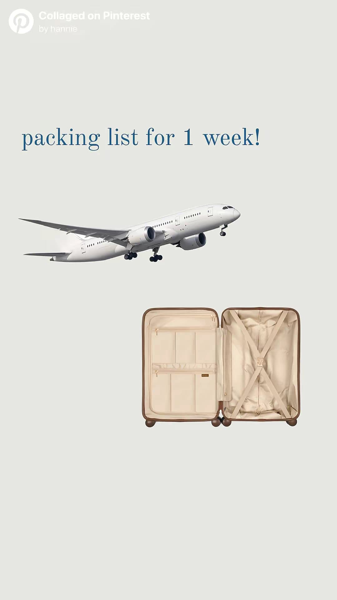 packing list for 1 week!
