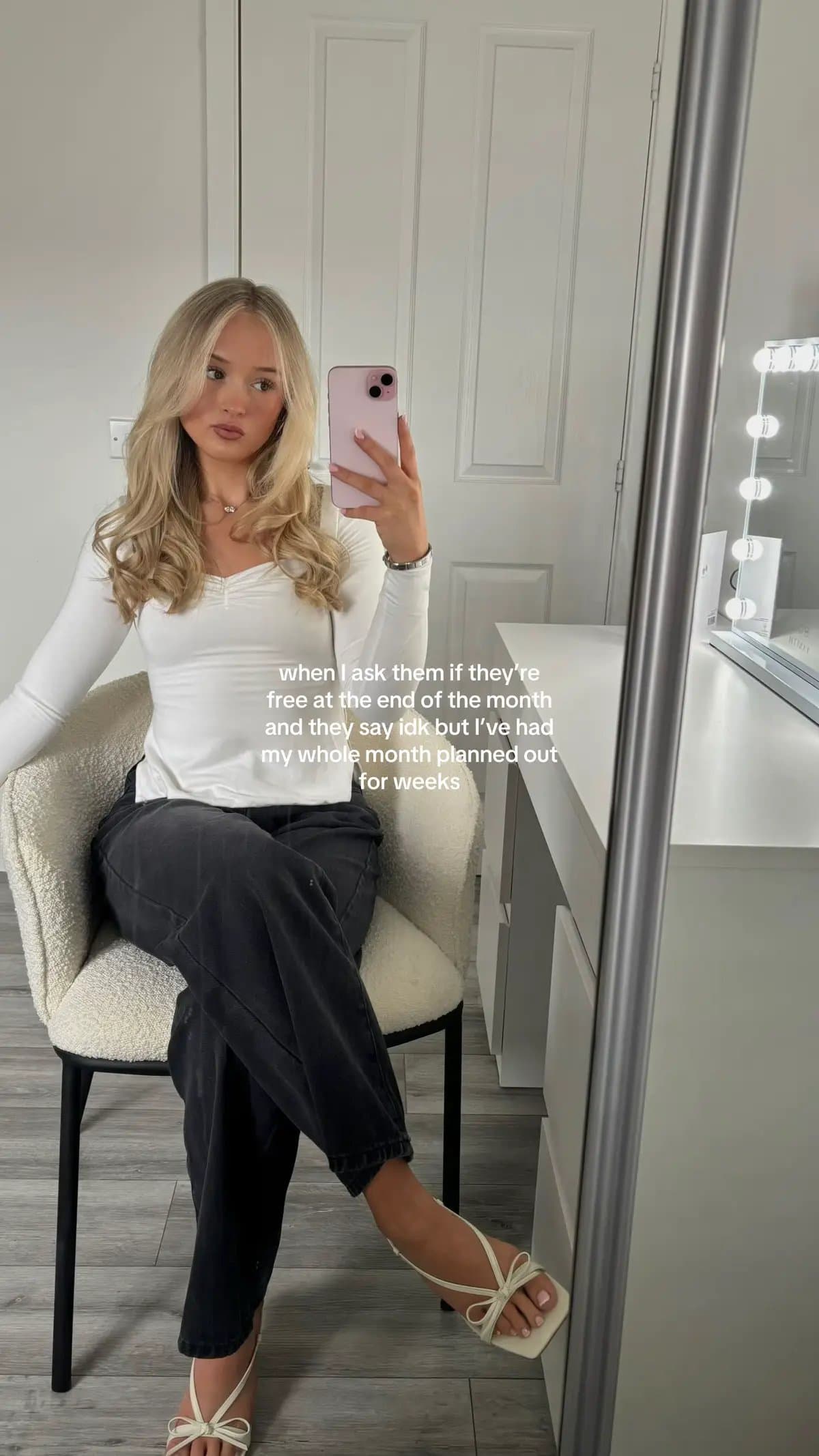 when I ask them if they're free at the end of the month and they say idk but I'v…