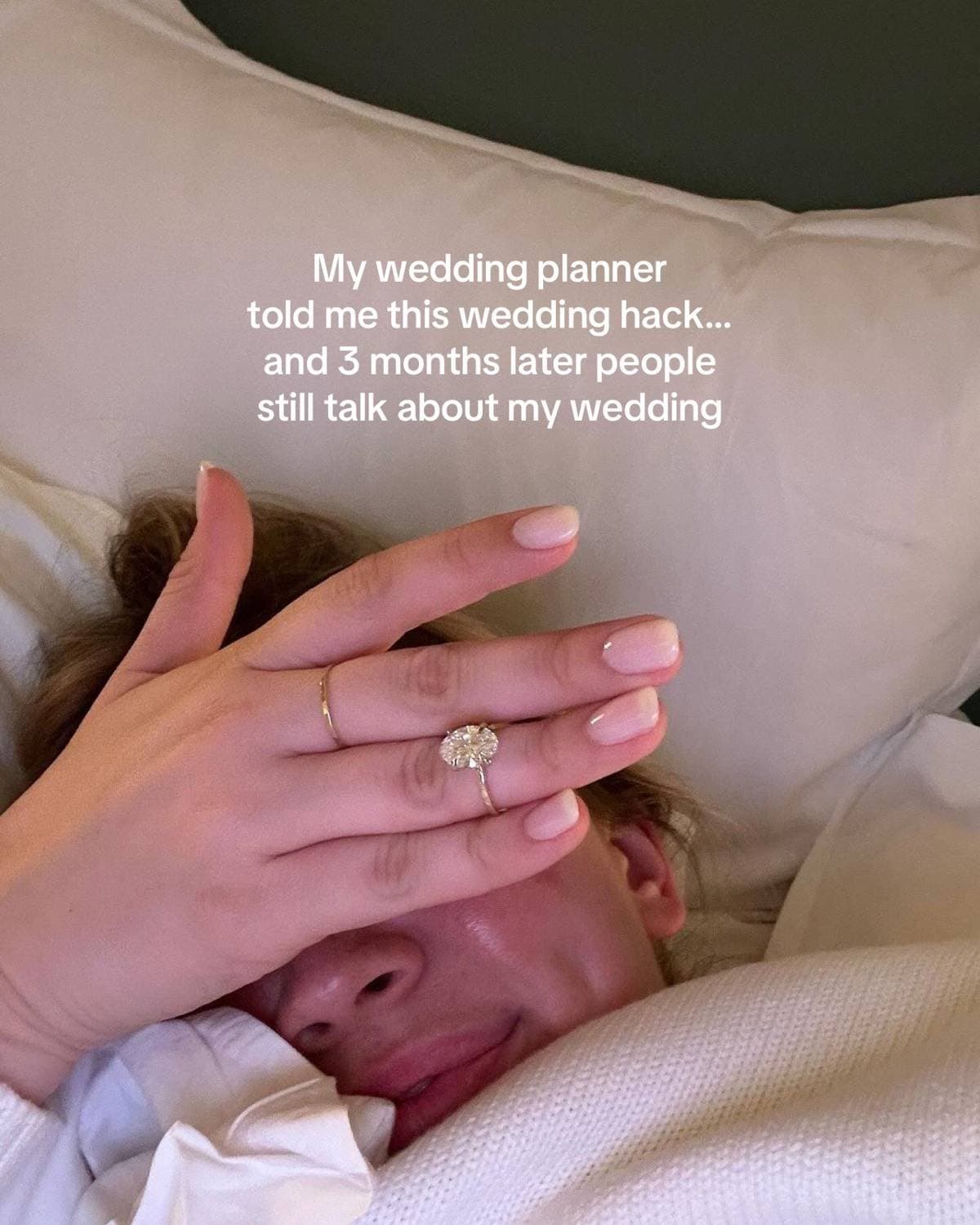 My wedding planner
told me this wedding hack...
and 3 months later people
still …