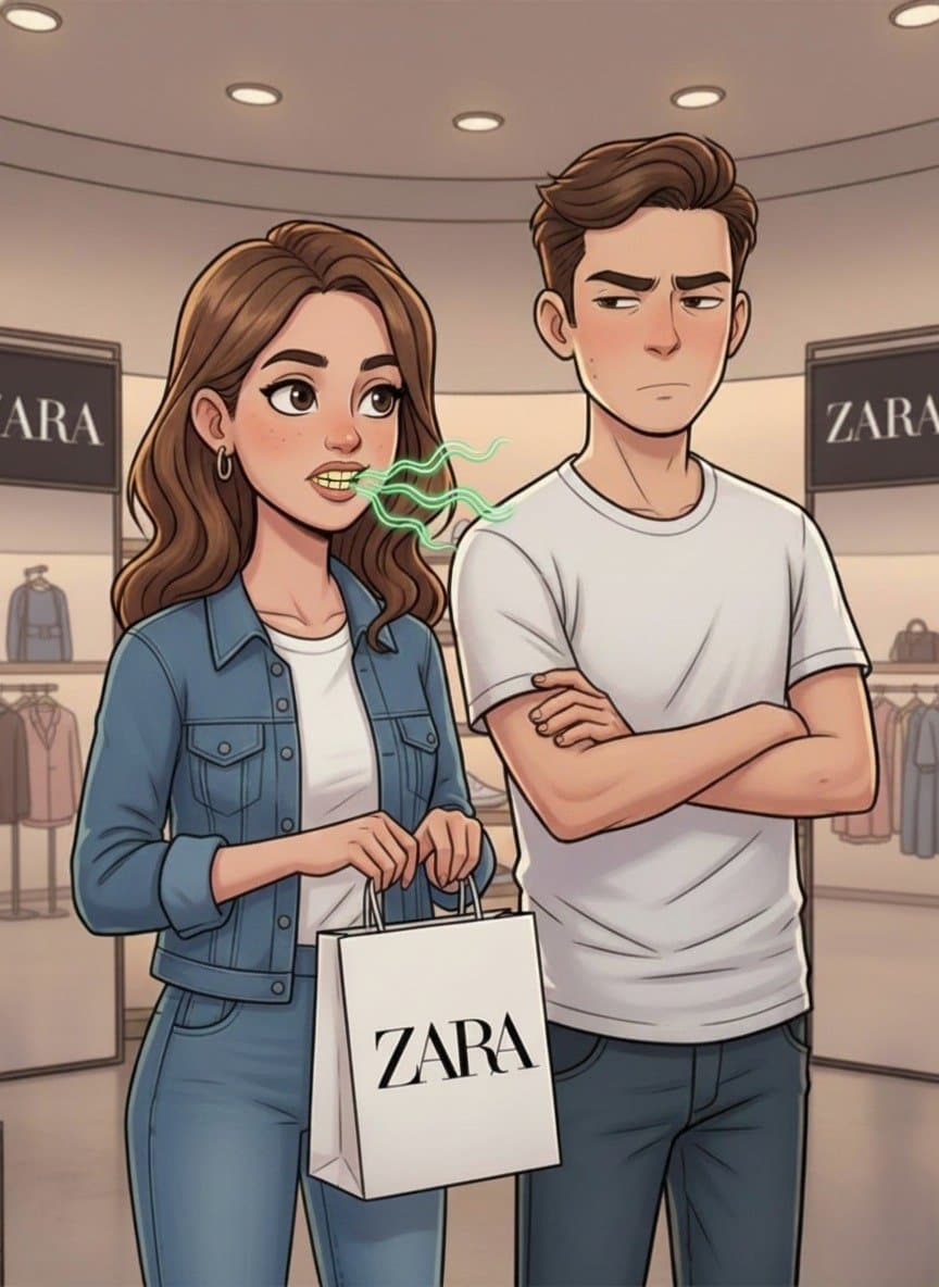 Look... your
teeth smell is
getting worse.