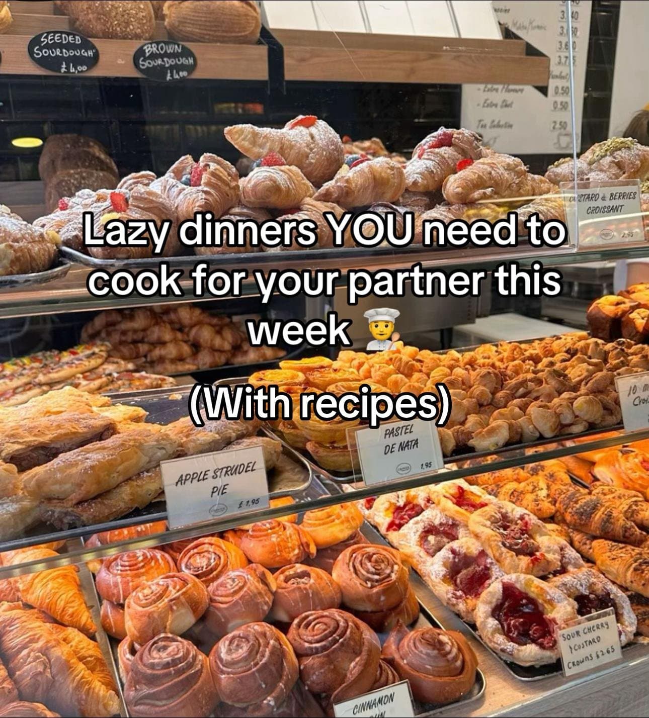 Lazy dinners YOU need to
cook for your partner this
week 👨‍🍳
(With recipes)