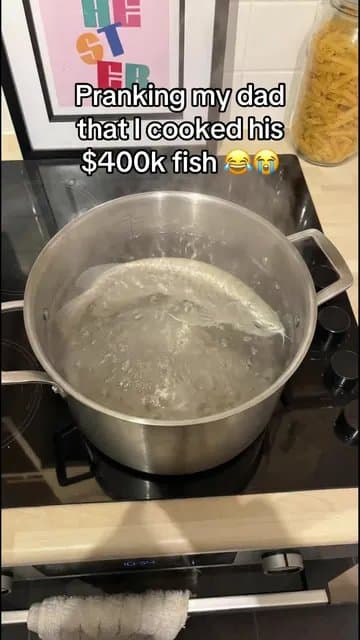 Pranking my dad
that I cooked his
$400k fish 😂😭