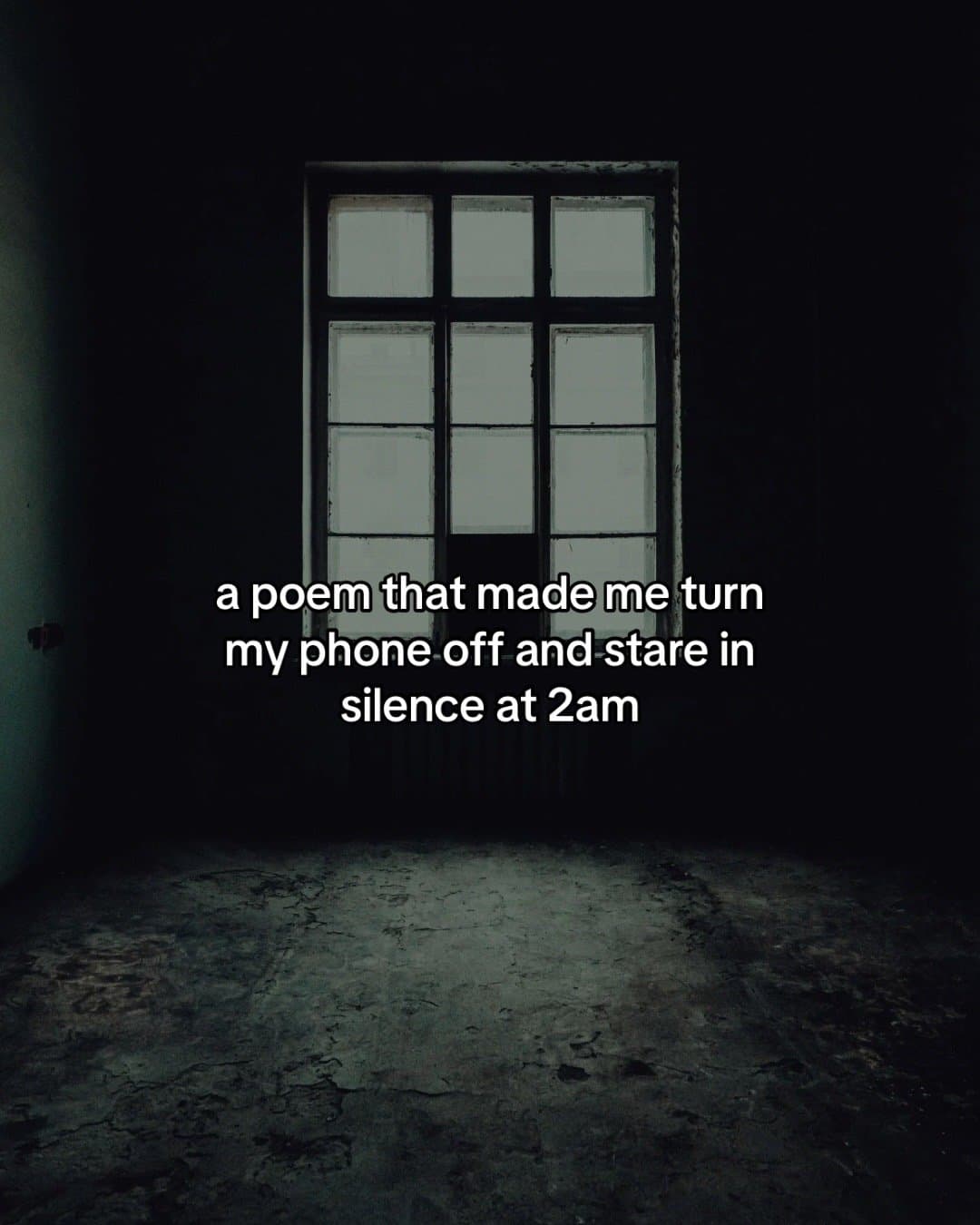 a poem that made me turn
my phone off and stare in
silence at 2am