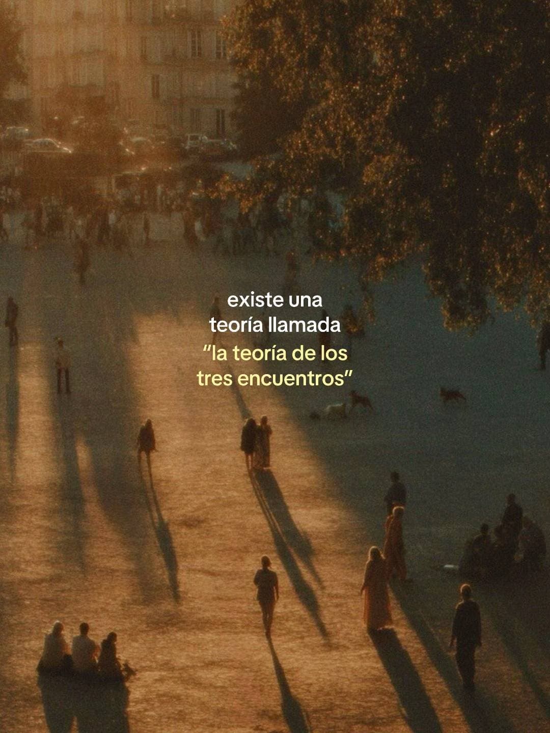 existe una
teoría llamada
"la teoría de los
tres encuentros"