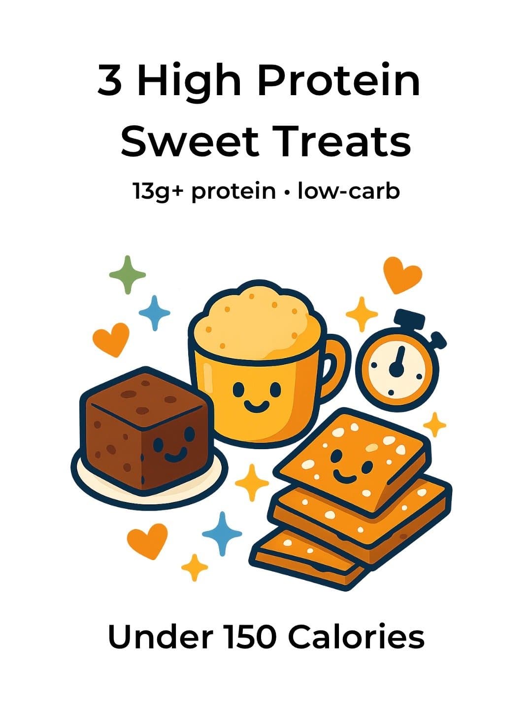 3 High Protein
Sweet Treats
13g+ protein • low-carb

Under 150 Calories