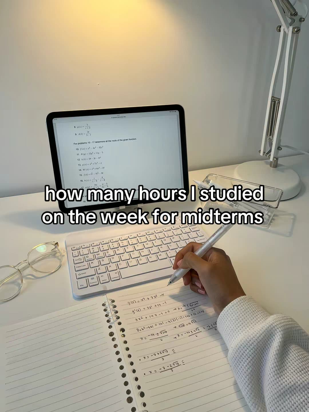 how many hours I studied on the week for midterms