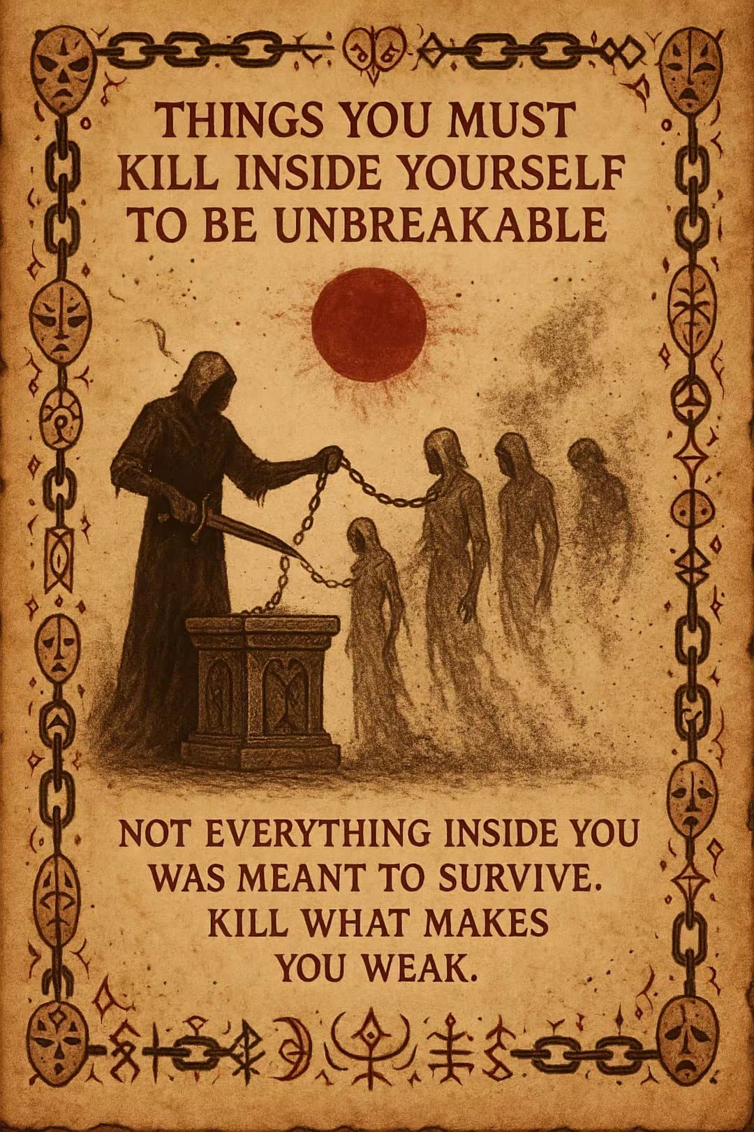 THINGS YOU MUST
KILL INSIDE YOURSELF
TO BE UNBREAKABLE

NOT EVERYTHING INSIDE YO…