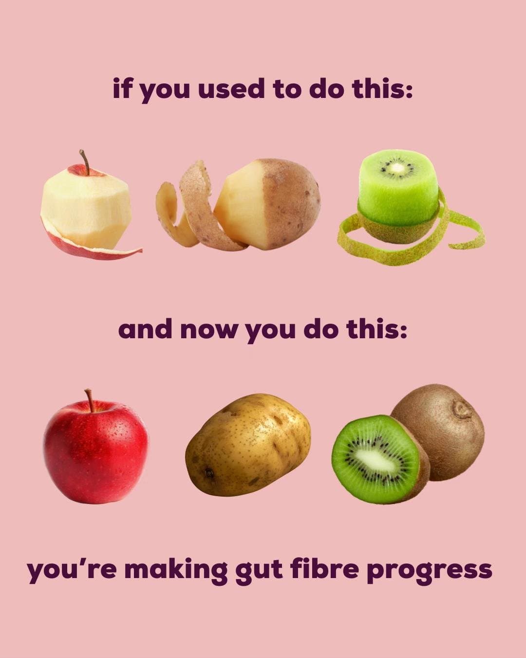 if you used to do this:


and now you do this:


you're making gut fibre progres…