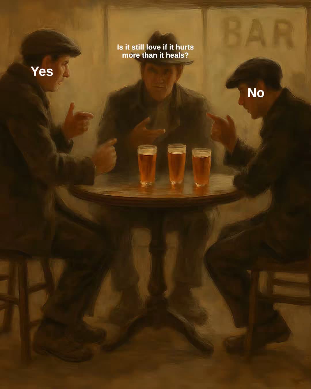 Is it still love if it hurts more than it heals?
:Yes
:No