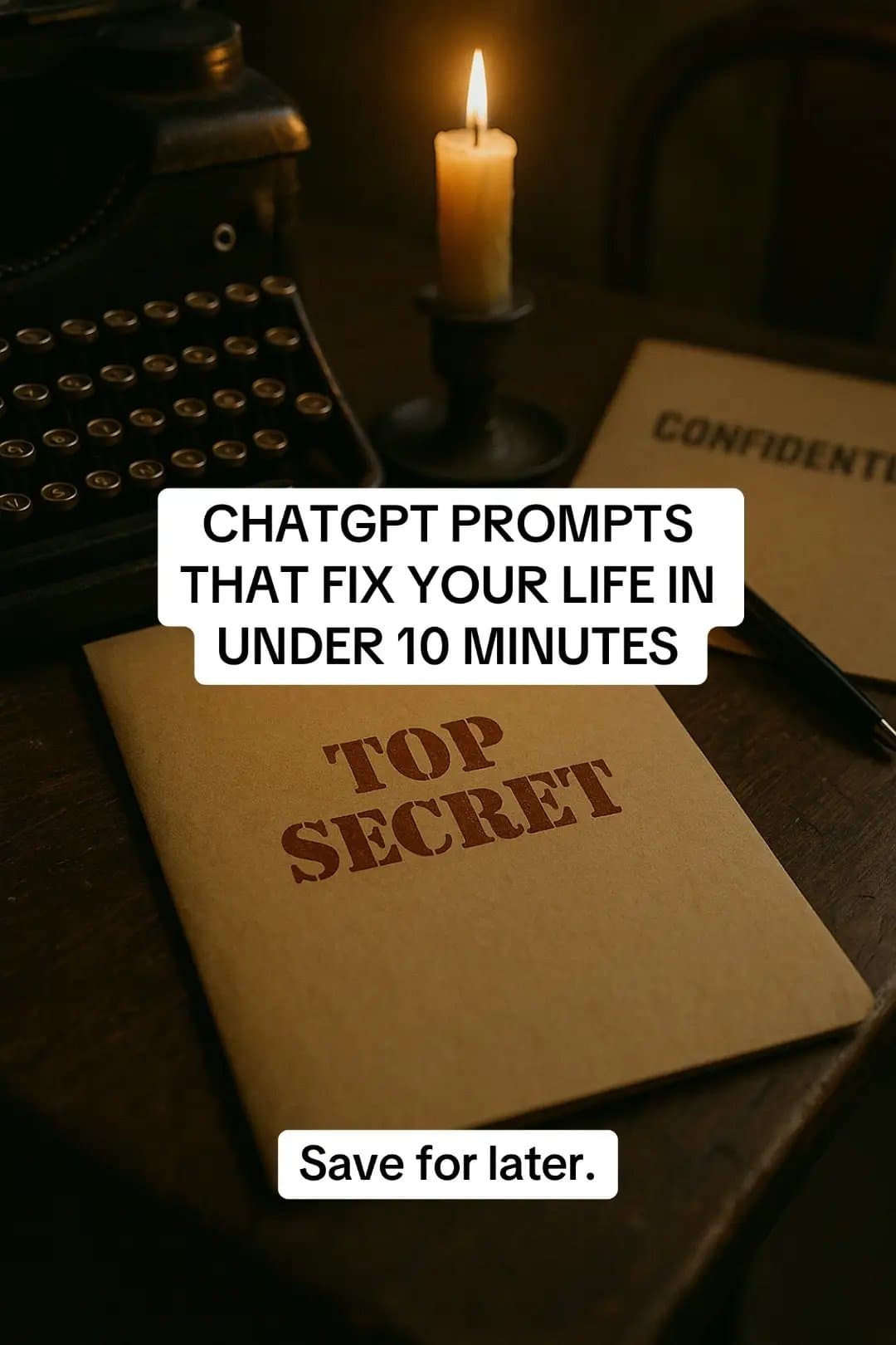 CHATGPT PROMPTS
THAT FIX YOUR LIFE IN
UNDER 10 MINUTES
Save for later.