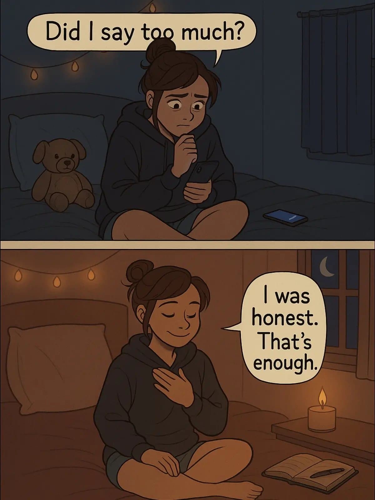 Did I say too much?

I was
honest.
That's
enough.