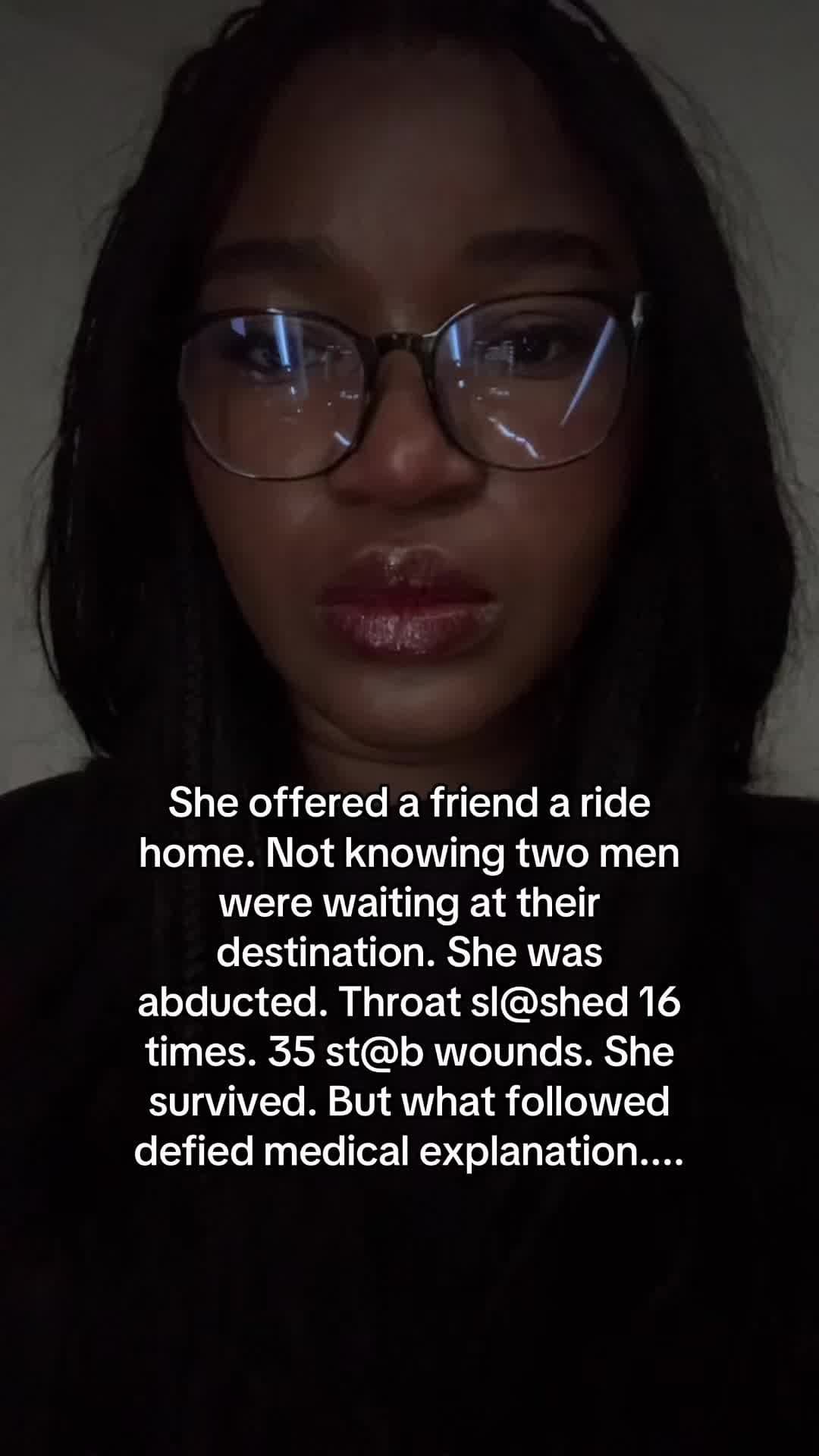 She offered a friend a ride
home. Not knowing two men
were waiting at their
dest…