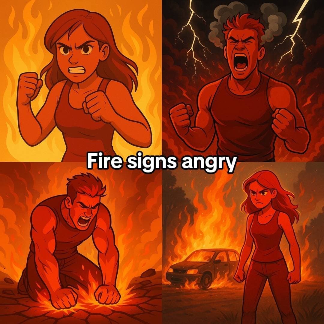 Fire signs angry