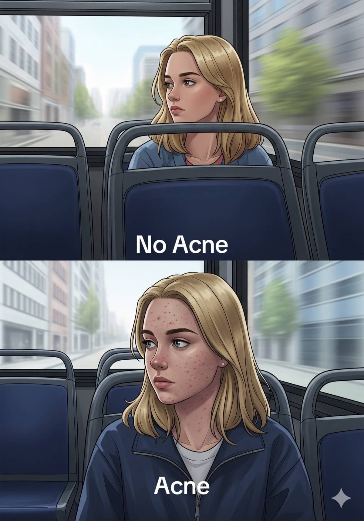No Acne
Acne