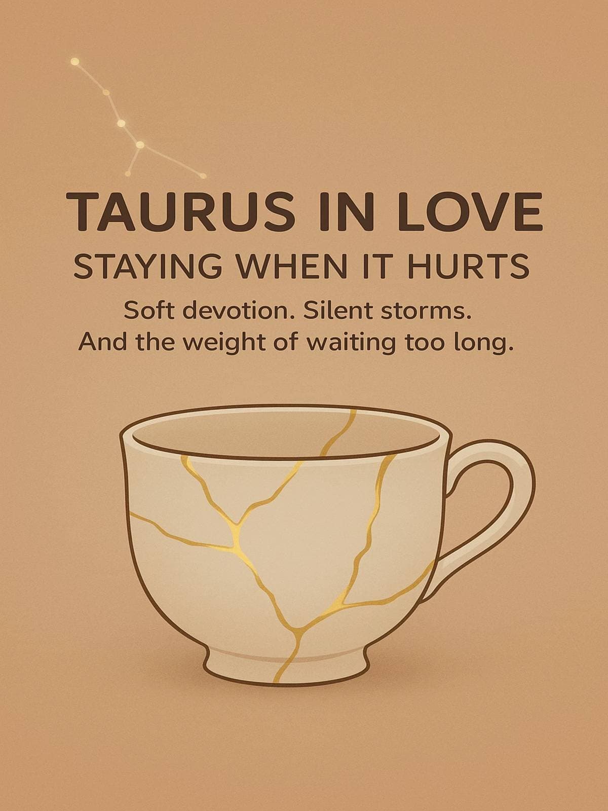 TAURUS IN LOVE
STAYING WHEN IT HURTS
Soft devotion. Silent storms.
And the weigh…