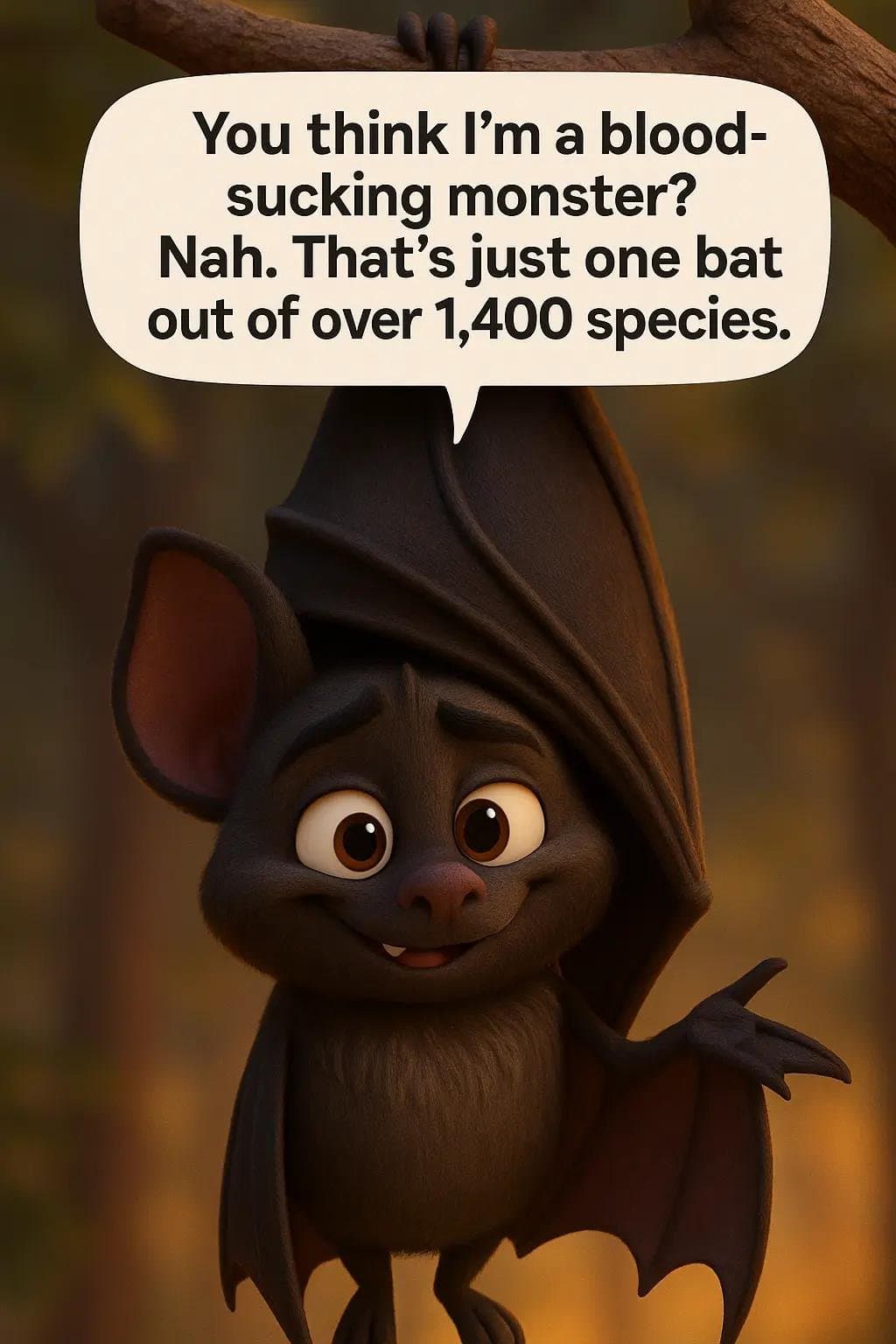 You think I'm a blood-
sucking monster?
Nah. That's just one bat
out of over 1,4โฆ