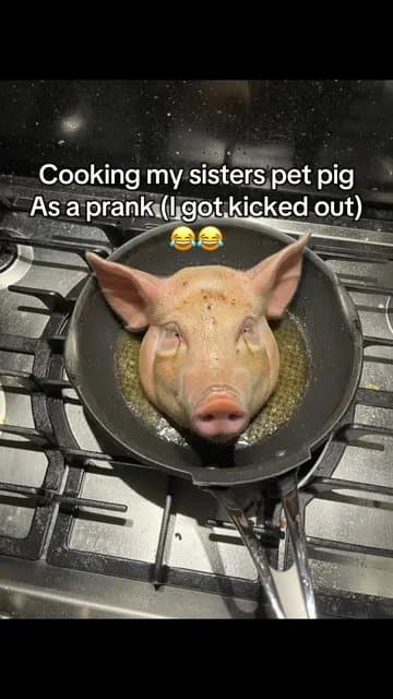 Cooking my sisters pet pig
As a prank (I got kicked out)
๐๐