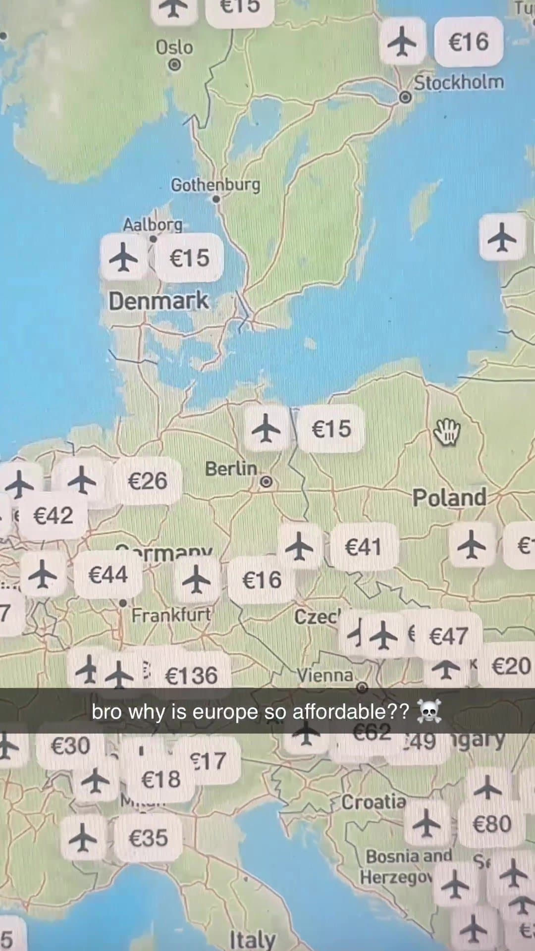 POV: you live in Europe and flights cost less than lunch