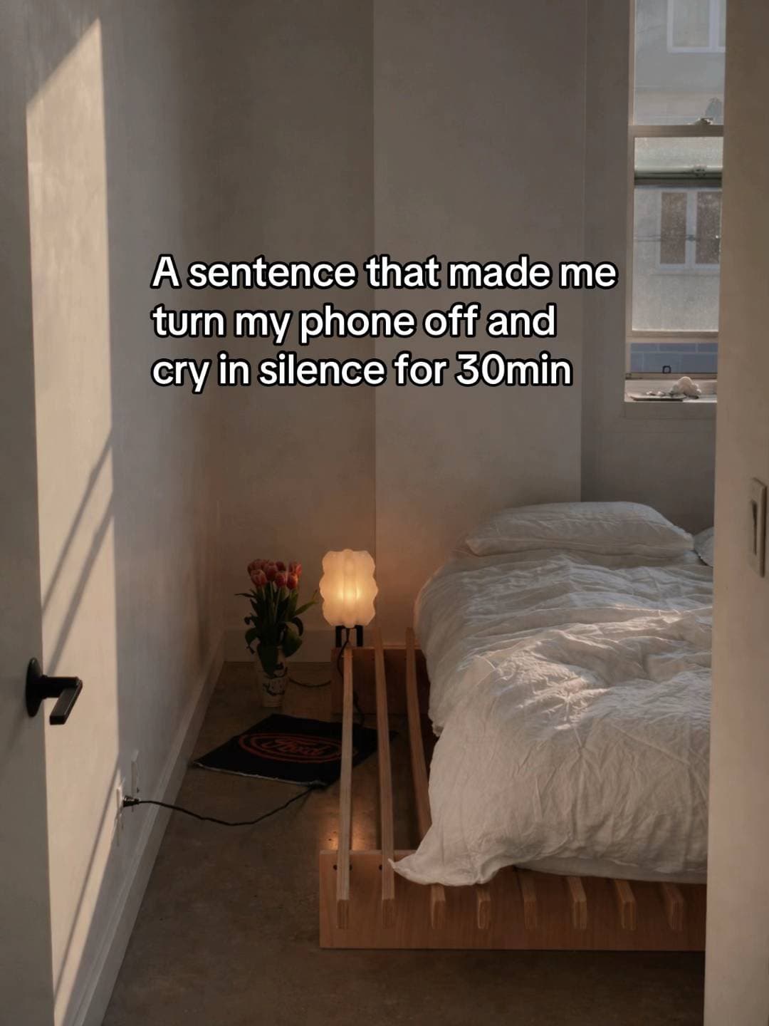 A sentence that made me
turn my phone off and
cry in silence for 30min