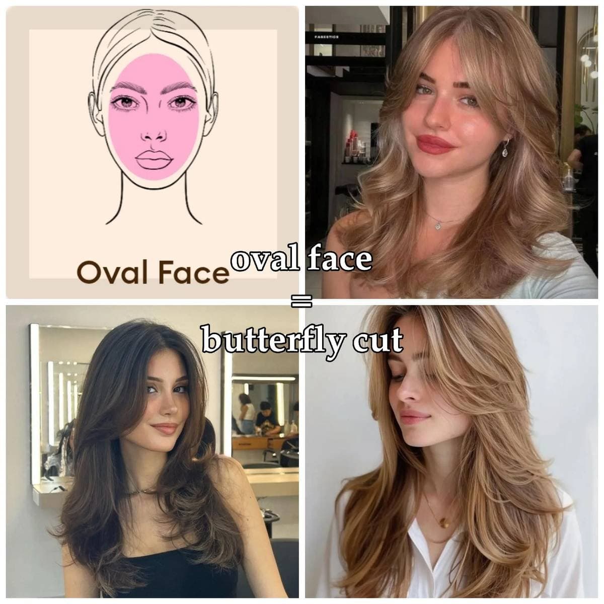 oval face
=
butterfly cut