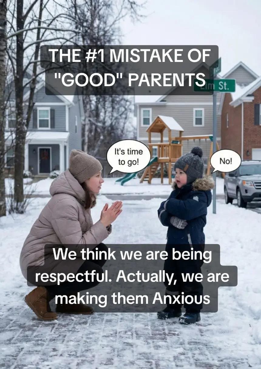 THE #1 MISTAKE OF
'GOOD' PARENTS
It's time
to go!
No!
We think we are being
r…
