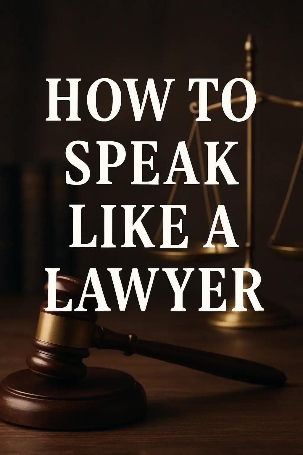 HOW TO
SPEAK
LIKE A
LAWYER