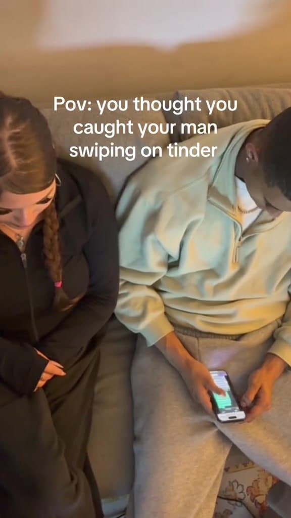 Pov: you thought you
caught your man
swiping on tinder